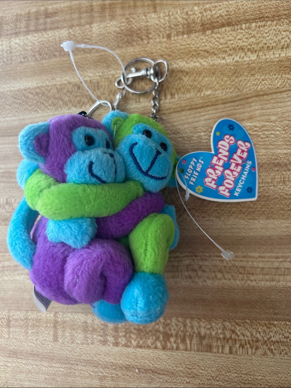 Forever Friends vintage Plush Monkey Keychain s - Blue, Purple, Green